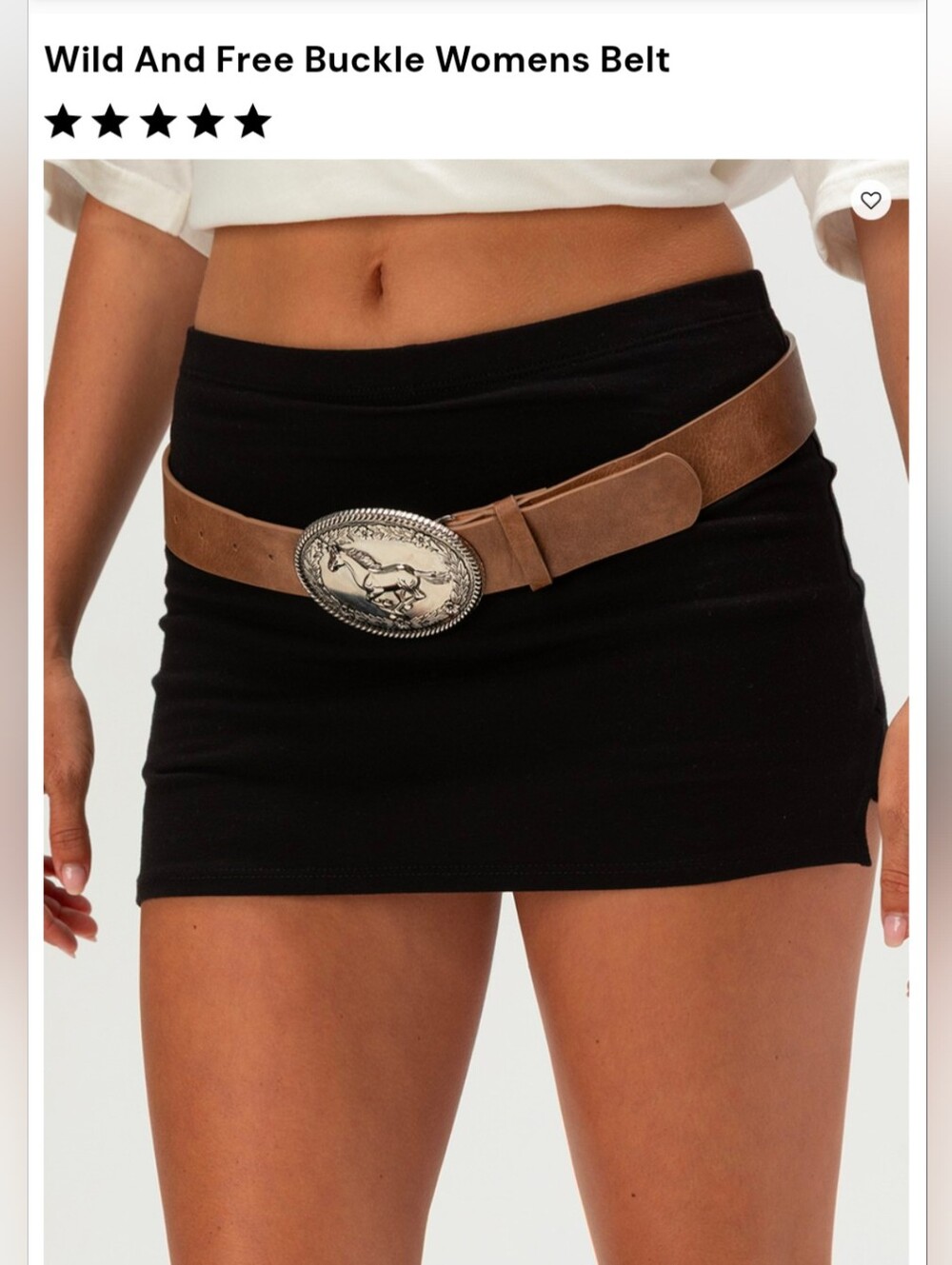 Tilly's Brown Western Buckle Belt with Silver Oval Buckle OS 37 -40 Inches Long
